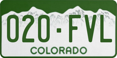 CO license plate 020FVL