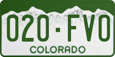CO license plate 020FVO