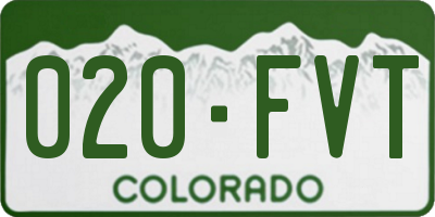 CO license plate 020FVT