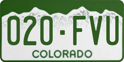 CO license plate 020FVU
