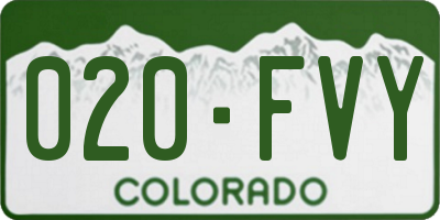 CO license plate 020FVY