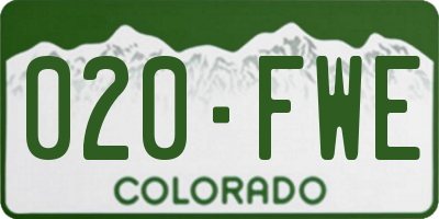 CO license plate 020FWE