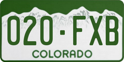CO license plate 020FXB
