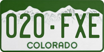 CO license plate 020FXE