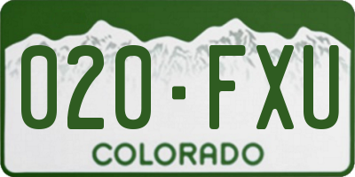 CO license plate 020FXU