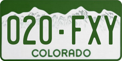 CO license plate 020FXY