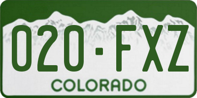 CO license plate 020FXZ