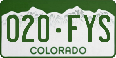 CO license plate 020FYS