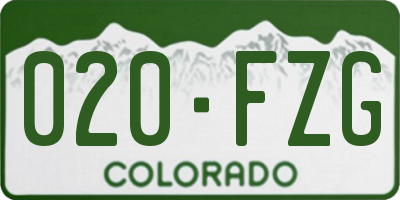 CO license plate 020FZG