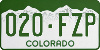 CO license plate 020FZP