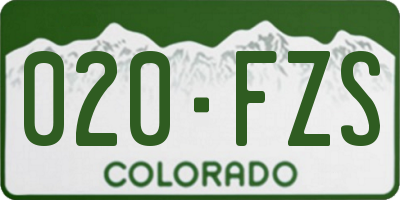 CO license plate 020FZS