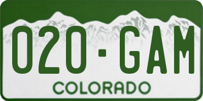 CO license plate 020GAM