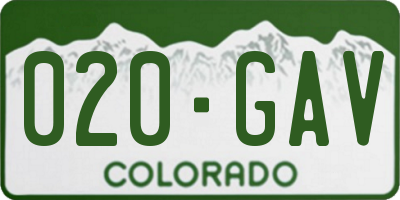 CO license plate 020GAV