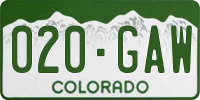 CO license plate 020GAW