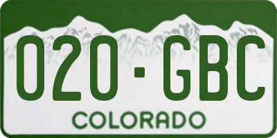 CO license plate 020GBC