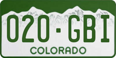 CO license plate 020GBI
