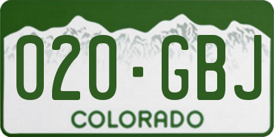 CO license plate 020GBJ