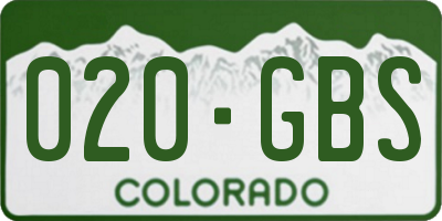 CO license plate 020GBS