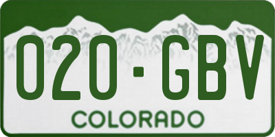 CO license plate 020GBV