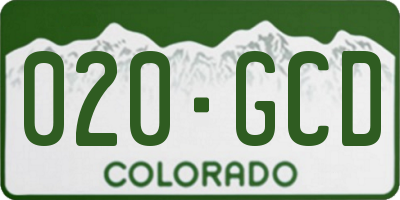 CO license plate 020GCD
