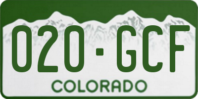 CO license plate 020GCF