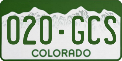 CO license plate 020GCS