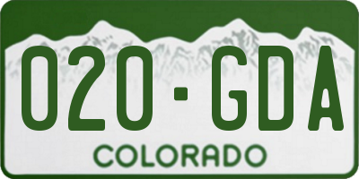 CO license plate 020GDA