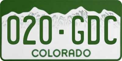 CO license plate 020GDC