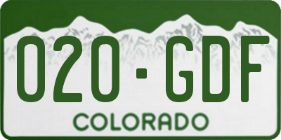 CO license plate 020GDF