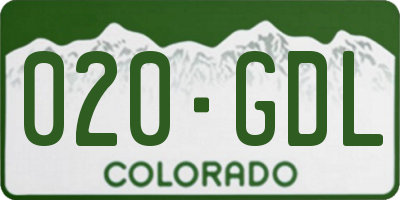 CO license plate 020GDL