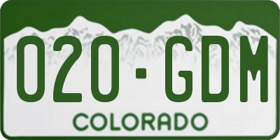 CO license plate 020GDM