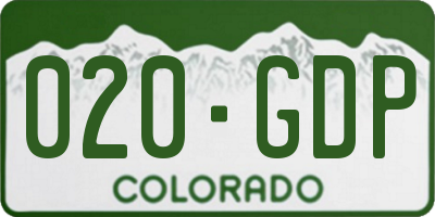 CO license plate 020GDP
