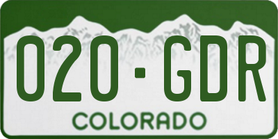 CO license plate 020GDR
