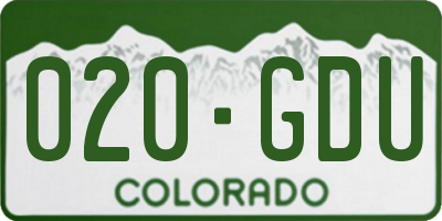 CO license plate 020GDU