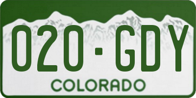 CO license plate 020GDY