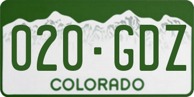 CO license plate 020GDZ