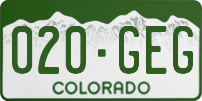 CO license plate 020GEG