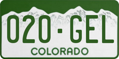 CO license plate 020GEL