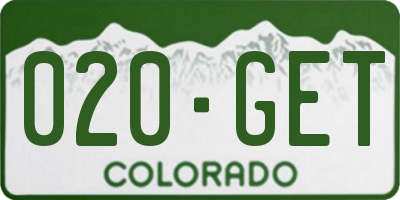 CO license plate 020GET
