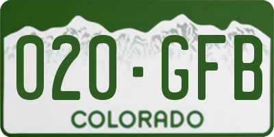 CO license plate 020GFB