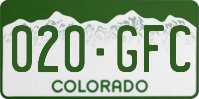 CO license plate 020GFC