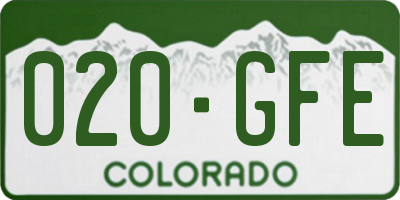 CO license plate 020GFE
