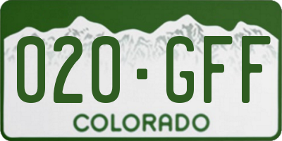CO license plate 020GFF