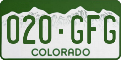 CO license plate 020GFG