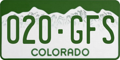 CO license plate 020GFS