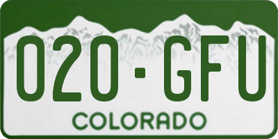 CO license plate 020GFU