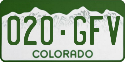 CO license plate 020GFV