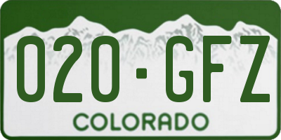 CO license plate 020GFZ