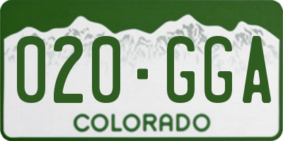 CO license plate 020GGA