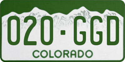 CO license plate 020GGD